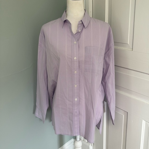 Madewell Tops - Madewell Lavender Button-Up Shirt Oversized Size Medium